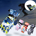 Miniatyrbillede 2 af 11: Vinter Snowboard Ski Handsker PU Læder Skridsikker Touch Screen Vandtæt Motorcykel Cykling Fleece Varme Snehandsker Unisex Snowboard Gloves5 S