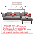 Miniatyrbild 3 av 11: Elastiskt sofföverdrag för vardagsrum Enfärgat sofföverdrag Stretch Sofföverdrag Hörn 1/2/3/4 Sits L-formad Soffa Behöver Köpa 2st Red--1PC 3 seat 190-230cm