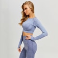 Miniatyrbillede 2 af 11: Yoga Sæt Fitness Sportsdragter Træningsdragt Top Højtaljede Leggings Til Kvinder dark gray M