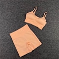 Pikkukuva 1 / 11: Jooga Rintaliivit Crop Top Urheiluliivit Treenausasu Saumaton Polyesteri Kuntosalisetti 2pcs Orange M