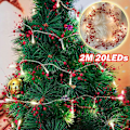 Miniatyrbild 3 av 6: 4M 40 LED Pärlljusslinga för Festlig Dekoration Jul LED Ljusslinga Röda Pärlor Girlang Party Julgran Heminredning Red 2M