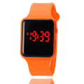 Miniatyrbillede 1 af 11: Apple Firkantet Mode Sports LED Silikone Elektronisk Børneur Orange