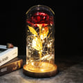 Miniatyrbilde 1 av 11: Drop shipping Galaxy Rose Kunstige Blomster Skjønnheten og Udyret Rose Bryllupsdekor Kreativ Valentinsdag Morsdagsgave brown base red