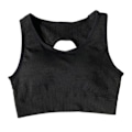 Miniatyrbillede 11 af 11: Yoga Sæt Langærmet Cropped Top T-Shirt Leggings Træningsdragt Til Kvinder Gray Bra Set M