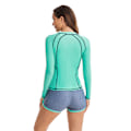 Miniatyrbillede 4 af 5: Badedragt Split Boxer Surfingsæt Dame Langærmet Lynlås Cardigan Dame Tankini Badetøj Emerald L