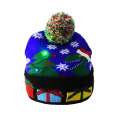 Miniatyrbillede 1 af 11: Julesweater med julehat, Santa Elk, strikket hue med LED-lys, tegneseriemønster, julegave til børn, nytårsartikler B02 21x20cm
