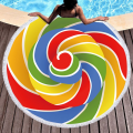 Miniatyrbild 1 av 11: Frukt Sommar Vattenmelon Apelsin Kiwi Strandhandduk Rund Havsfilt Kawaii Yogamatta Picknickmatta Absorberande Manteau Kappa 6