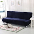 Miniatyrbild 10 av 11: Universal Storlek Plysch Sofföverdrag Bäddsoffa Ärmlös Fällbar Sits Överdrag Stretch Överdrag Billigt Soffskydd Elastiskt Överdrag Dark Grey L Size