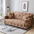 Pikkukuva 8 / 8: Retro Kukka Joustava Sohvanpäällinen All-inclusive Elastinen Liukueste Sohvansuojus Tuoli Sohvansuojus Beige 2 Seaters (145-185cm)