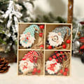 Pikkukuva 1 / 11: 9/12 kpl Joulutonttu Puinen Riipus Enkeli Joulupukki Joulukuusen Riipukset Koristeet Navidad Hyvää Uutta Vuotta 2024 D-01 (12-piece set)