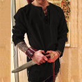 Pikkukuva 5 / 9: Ritari Cosplay Keskiaikainen Tunika Halloween-asut Miehille Aikuisten Viikinki Merirosvo Naamiaisasu Hienot Vaatteet Karnevaalipaidat Color 1 4XL