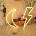 Miniatyrbild 3 av 4: Neonljus LED Färgad Lampa Sovrum Jul Festival Neonljusrör Färgade Lampor Juldekoration Golv Neon light-Moon-warm color USB battery dual-use
