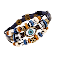 Miniatyrbild 11 av 11: Populär Ornament Nytt Pärlbroderade Ögon Nötskinn Armband Utdragbart Justerbart Par Läderarmband Bright red snap button