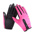 Miniatyrbillede 1 af 11: Herre- og damehandsker til efterår og vinter med varm berøringsskærm, vindtætte, varme udendørs bjergbestigning, skiløb, cykling, lynlåshandsker Waterproof four-generation pink XXL