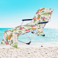 Miniatyrbillede 4 af 11: Tropiske Planter Mikrofiber Strandstol Betræk Håndklæde Med Lomme Udendørs Hurtigtørrende Bærbar Have Pool Loungestol Tæppe 18 73x210cm