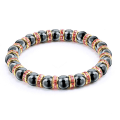 Miniatyrbillede 11 af 11: Naturlige hæmatitperlearmbånd til mænd Uden magnetisk sundhedsbeskyttelse Dame Smykker Charm Krystalsten Stretch Armbånd Bangle Mixed Color Gold