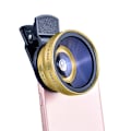 Miniatyrbillede 9 af 9: 2 I 1 Linse Universal Clip 37mm Mobiltelefon Linse Professionel 0.45x 49uv Super Vidvinkel + Makro HD Linse Til iPhone Android Black
