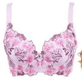 Miniatyrbilde 4 av 4: Broderi-BH for kvinner Sexy Push Up BH C D Cup Undertøy Red 38C
