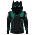 Miniatyrbild 3 av 3: My Hero Academia Midoriya Izuku Deku Cosplay Kostym Jacka Vuxen Unisex Hoodie Tröja B L