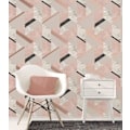 Pikkukuva 2 / 2: Vaaleanpunainen metallinhohtoinen ruusukultainen marmorikuvioinen geometrinen tapetti, ylellinen Fine Decor -tuote