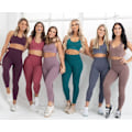 Pikkukuva 4 / 11: Joogasetit Naisten Leggingsit + Rintaliivit Nainen Kuntosalivaatteet Urheilupuvut 01Black Set M