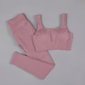 Miniatyrbild 11 av 11: Yoga Set Träningskläder För Kvinnor Fitness Kläder Långärmad Yoga Dräkt BraPants Brown M