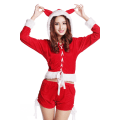 Pikkukuva 6 / 11: Jouluasu Seksikäs Nainen Halkio Cosplay Valkoinen Sametti Fleece Huivit Syvä Kiiltävä Body Lumityttö Asu Vuoden Mekko H8