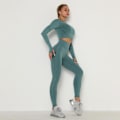 Miniatyrbild 1 av 11: Yoga Set Träningsdräkt Dam Träningskläder Sportkläder Fitness Set Greenlongset M