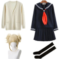 Miniatyrbild 10 av 10: Anime My Hero Academia Boku No Hero Academia Cosplay Kostym Himiko Toga JK Uniform Tröja Kappa Halloween Kläder A7 M