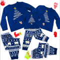Miniatyrbild 4 av 4: Julpyjamas Matchande Familj Pyjamas Set Lång Pyjamas Träd Isbjörn Snöflinga Tryck Förälder-Barn Hemmakläder Set Red 165cm