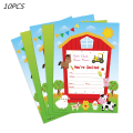 Pikkukuva 10 / 11: 1 Setti Maatilan Eläinaiheisia Folio Ilmapalloja Hyvää Syntymäpäivää Juhlakoriste Lasten Syntymäpäivälautanen Muki Servetti Banneri Kääre 5pcs number 7 set