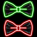 Miniatyrbilde 1 av 5: Lysende Sløyfe for Menn 2 Stykker Neon Sløyfer LED Sløyfe Rød og Grønn El Wire Sløyfe Selvlysende LED Sløyfe for Barn Gutter Menn Rave Party Morsom