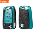 Miniatyrbillede 2 af 8: TPU Læder Bil Nøgle Etui Cover til Golf 7 MK7 Tiguan MK2 til SEAT Ateca Leon FR 2 Ibiza til Skoda Octavia A7 Red Key Case