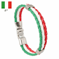Miniatyrbillede 5 af 11: Ornament Vævet Flag Flag Farve Læderarmbånd Pu Imitation Armbånd VM Landearmbånd Netherlands