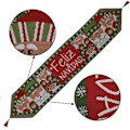 Miniatyrbilde 2 av 9: Nye Juledekorasjonsartikler Strikket Stoff Bordløper Kreativ Juleduk Spiseborddekorasjon Hjemmepynt Knitted cloth table runner elk style