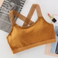 Pikkukuva 6 / 6: Joogaliivit Iskunkestävät Push Up Urheiluliivit Juoksuun Joogaan Kuntosalille Crop Top Hengittävät Treeniliivit wine red Free Size