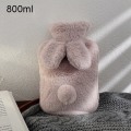 Miniatyrbild 1 av 11: 300/500/800ml Varmvattenflaska Mjukt Överdrag Kaninform Söt Varmvattenpåse Håller Värmen på Vintern Bärbar Handvärmare Pink-800ml