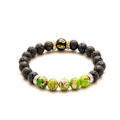 Miniatyrbild 8 av 11: Pärlarmband för män Naturlig vulkanisk sten Pärla Tibetansk Buddha chakra Lavasten Diffuser Armband Herr Mode Nya Smycken Style 3