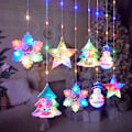 Miniatyrbillede 8 af 8: Julemåne Dekorativ Lys Gummiledning Gardin Lys Farvet Lys Butik Julestemning Layout Vandtæt Lyskæde Color XINGX Christmas tree