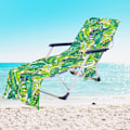 Miniatyrbillede 1 af 11: Tropiske Planter Mikrofiber Strandstol Betræk Håndklæde Med Lomme Udendørs Hurtigtørrende Bærbar Have Pool Loungestol Tæppe 24 73x210cm