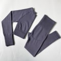 Pikkukuva 7 / 11: Joogasetti Saumattomat Urheiluvaatteet Treenaus Urheilu Leggingsit+Toppi+Rintaliivit Kuntosetti Nainen Bra shorts Black M