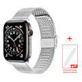 Miniatyrbild 10 av 11: Milanese Loop för Apple Watch Armband 6 SE 5 4 44mm 42mm Rostfritt Stål Armband Metall Armband för iWatch Serie 1 2 3 38mm 40m Silver 40mm