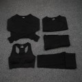 Pikkukuva 1 / 11: Joogasetti Kuntosali Urheiluvaatteet Juoksu Treenausvaatteet Naisille Black 5 pcs M