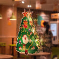 Miniatyrbilde 9 av 9: Vindushengende Lys Juledekorasjon Butikkatmosfære Sceneoppsett Ferie Led Sugekopp Dekorative Lys Small Santa Claus [19*17]]