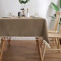 Miniatyrbilde 4 av 6: Bordduk Lin-lignende Vanntett Rektangulær for Husholdnings Spisebord UTR20019 Gray 140cm*220cm