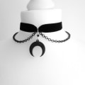Miniatyrbild 4 av 11: Svart Halvmåne Choker Halsband Gotisk Grunge Svart Sammet Smycken Underbar Dam Hänge Gåva Gotisk Uttalande Goth Ny MULTI