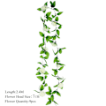 Miniatyrbillede 1 af 11: 2,3 m Blomsterguirlande Kunstig Blomstersnor med Blade Silke Sakura Kirsebærblomst Efeu Ranke til Hjemmehave Bryllupsbue Dekoration F12 white green vine