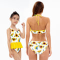 Pikkukuva 4 / 5: Uimapuku Painettu Röyhelöinen Seksikäs Siami Rantapuku Uusi Vanhempi-Lapsi Uimapuku Uima-asut Yellow Children 152 with chest pad
