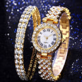 Miniatyrbillede 11 af 11: Luksuriøst diamantbesat stjerne-elegant quartz ur-sæt med diamanter Style Six suit with box