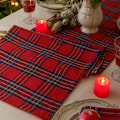 Pikkukuva 2 / 3: Joulufestivaalin pöytäliina lämmönkestävä matto pöytätabletti kangas pöytäjuoksija korkean lämpötilan kestävä Large plaid red 40 * 40cm (napkin)4pcs